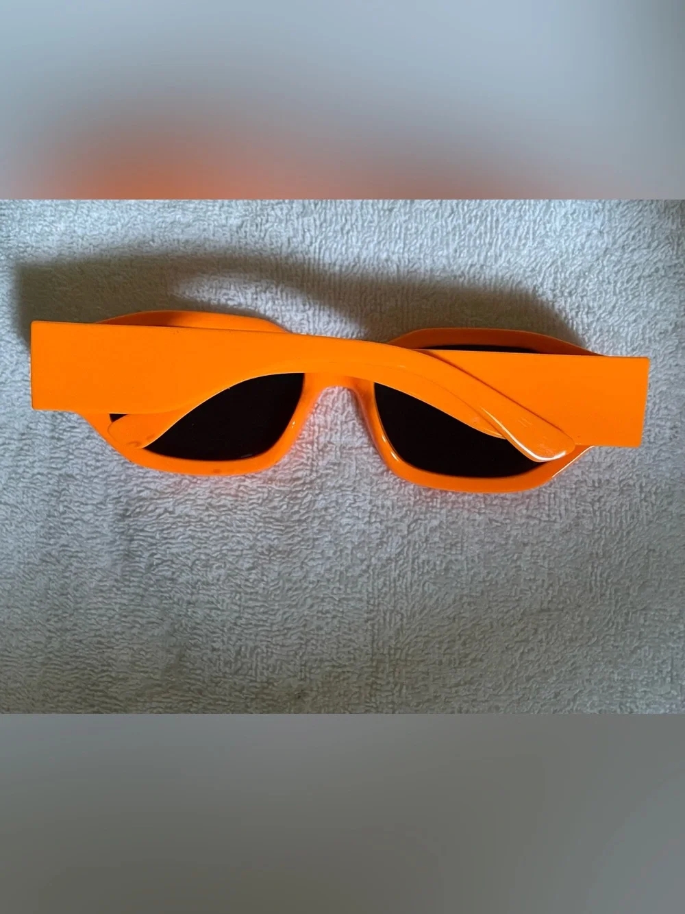 Bold Orange Slim Rectangular Sunglasses